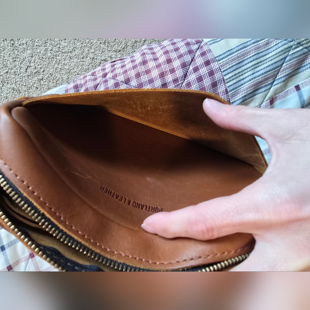 Portland Leather Large Honey Camera Bag Purse - Picture 6 of 8